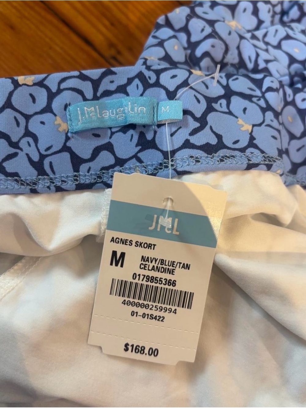 J. McLaughlin Light Blue Floral Ruffle-Hem Mini Skirt - Picture 2 of 3
